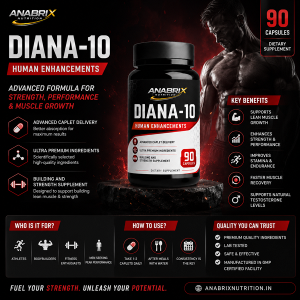 Unleash raw power and dominate every rep 🔥 DIANA-10 is built for serious gains—strength, size, and unstoppable performance in every dose. #AnabrixNutrition #Diana10 #MuscleGrowth #StrengthTraining #BodybuildingIndia #GymM