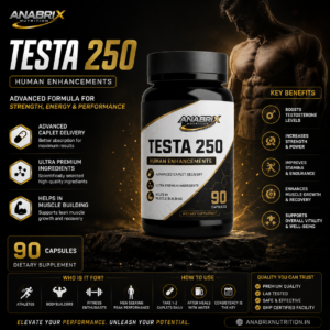 Unleash raw strength, elevate every rep 💥 TESTA 250 is built for those who refuse average—power, stamina, and peak performance in every dose. #AnabrixNutrition #Testa250 #MensHealth #TestosteroneBoost #MuscleGrowth #Stren